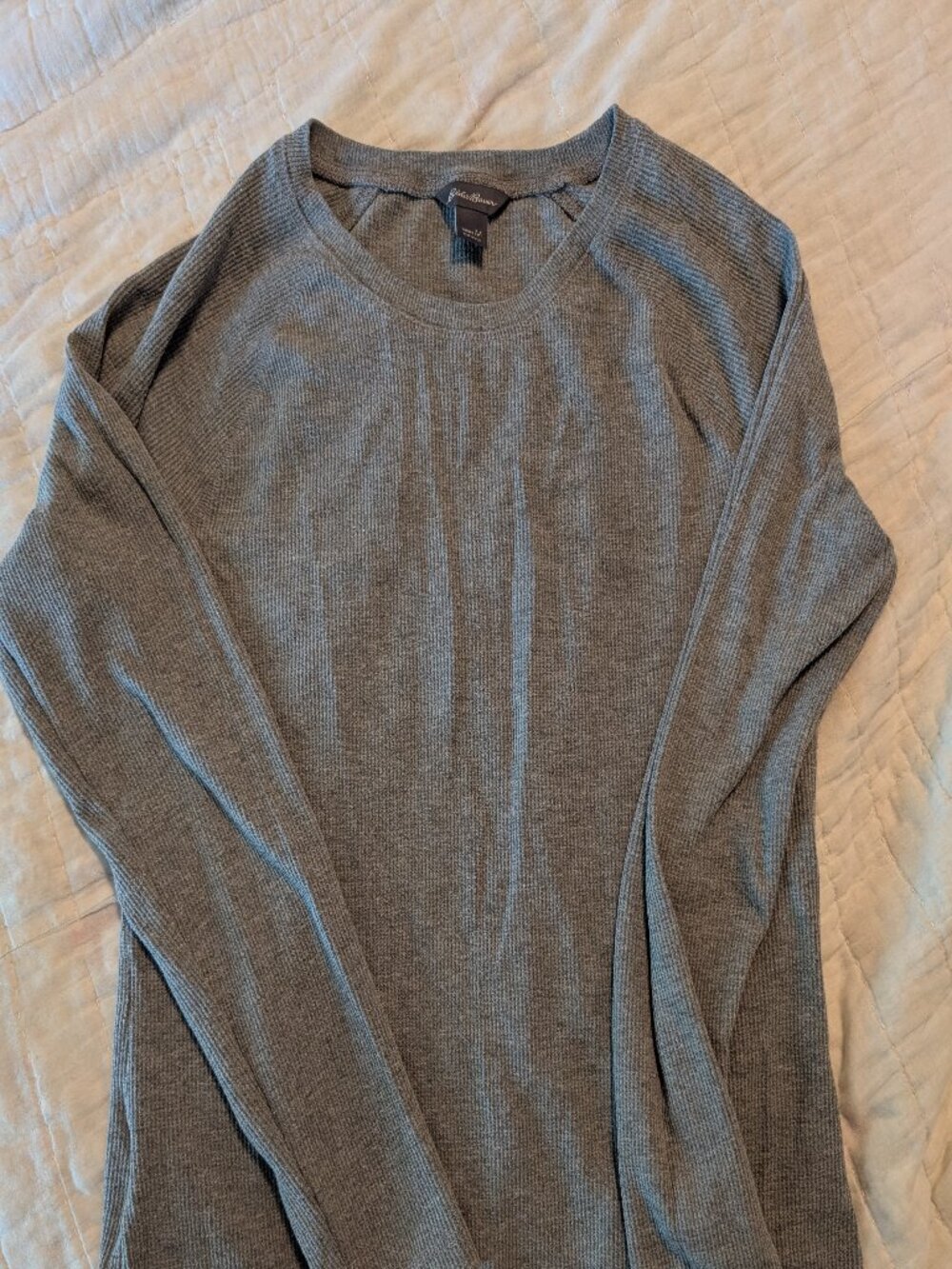 Eddie Bauer, grey waffle thermal shirt